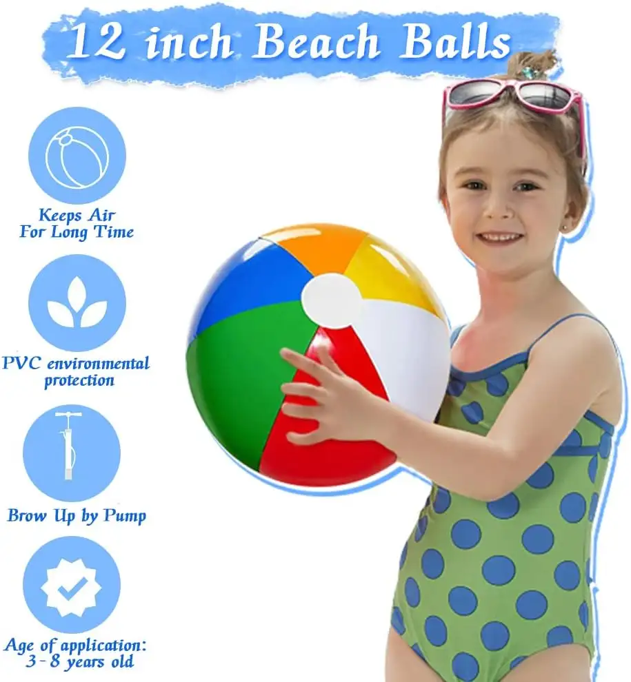 Beach Ball 12 Pack -12 inch Beach Balls for Kids - 61zbqmk gbl._ac_sl1001_